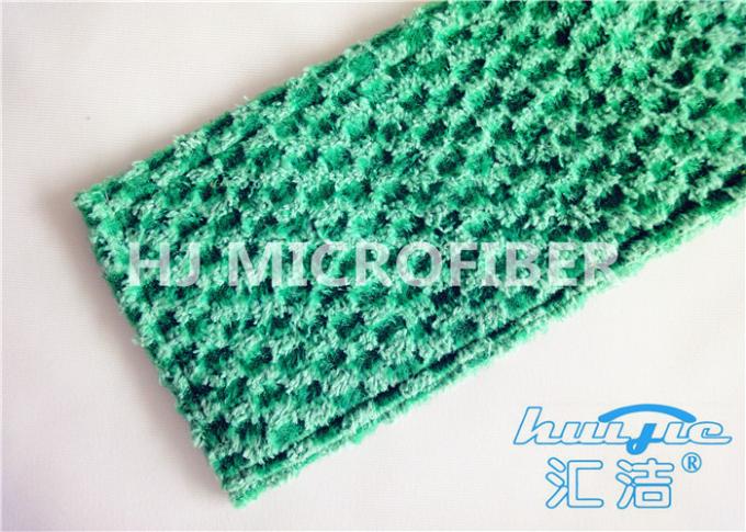 堅木張りの床のための緑の平らなジャカード マイクロファイバー の生地の塵モップ 5" x 24"
