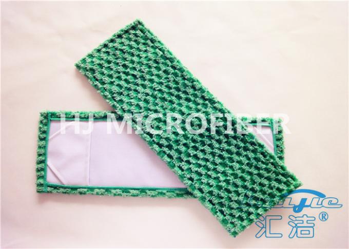 堅木張りの床のための緑の平らなジャカード マイクロファイバー の生地の塵モップ 5" x 24"
