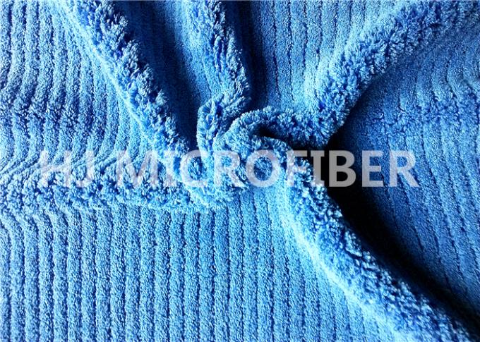 550gsm マイクロファイバー の厚い縞の珊瑚の羊毛の布 Roya Blue150cm