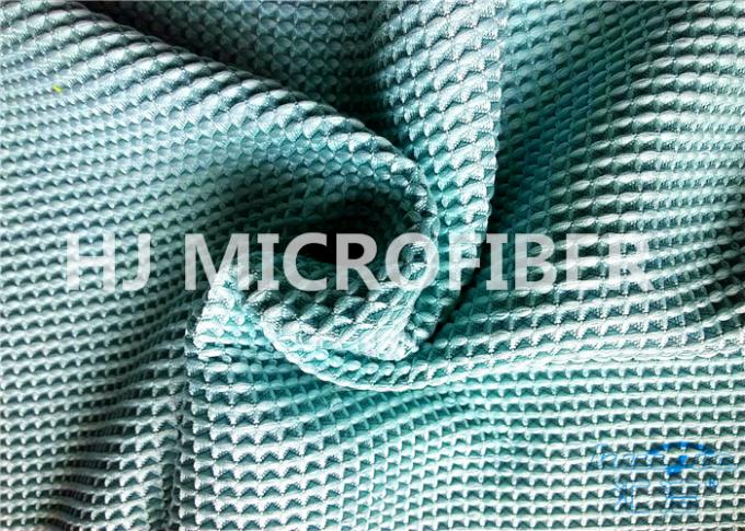 青緑の マイクロファイバー のワッフルの布ポリエステル及びポリアミド 300GSM