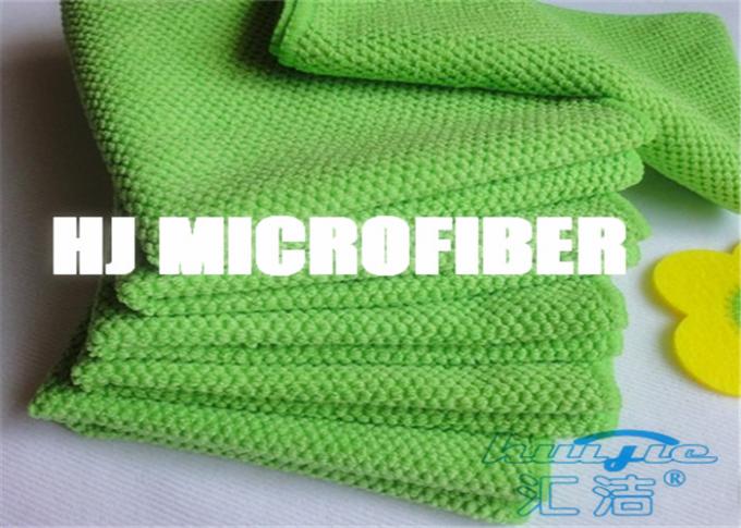 強い吸収の緑ポリエステル/ポリアミドの大きい真珠のジャカード パターン Microfiber の清拭布