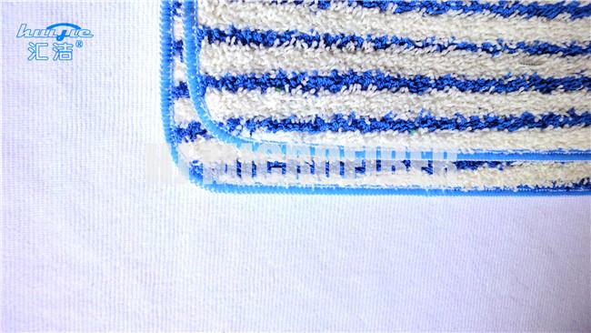 青く白い縞によって染められるヤーンの Microfiber のねじれのモップは友好的な Eco の 500gsm 密度先頭に立ちます
