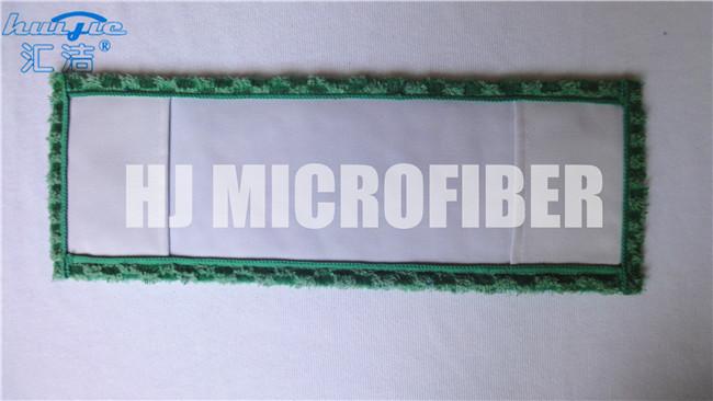 Microfiberのぬれたモップのパッドのジャカード織り方のポケットが付いている再使用可能なモップの取り替えのパッド