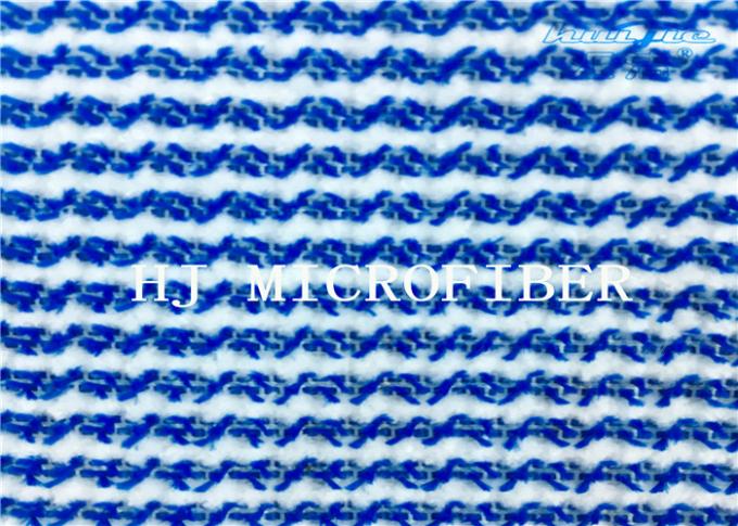 青い混合された白い色のMicrofiberテリー織の布地堅いワイヤー清拭布の生地