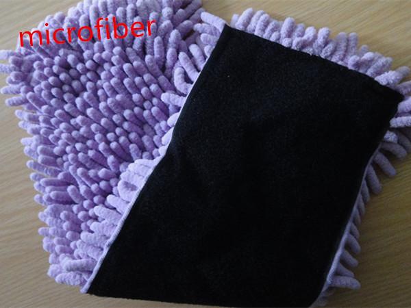Microfiberの紫色の多彩なぬれたモップは13*47cmの毛の長さ2cmの大きいシュニールにパッドを入れます