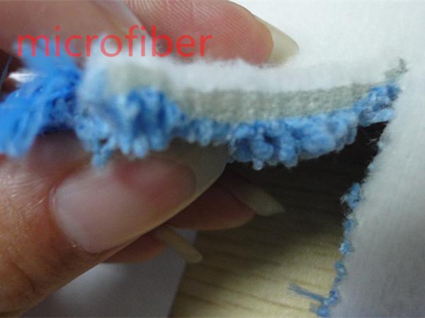 Microfiberのぬれたモップは13 * 49cmのねじられた480gsm吸収性のナイロン自己adhensiveモップのパッド先頭に立ちます