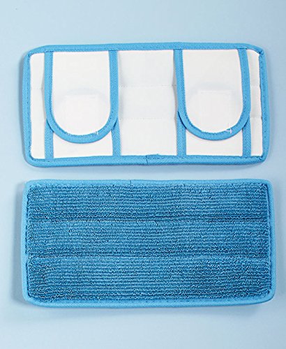 2つの再使用可能なモップのパッドのセット、11" Microfiberのぬれたモップのパッド、白いキャンバスが付いている青いねじれの山