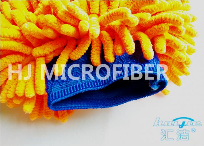 長い毛のシュニールのMicrofiberの洗浄ミットの明るいオレンジQuick-Dry、さび止め