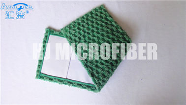 Microfiberのぬれたモップのパッドのジャカード織り方のポケットが付いている再使用可能なモップの取り替えのパッド