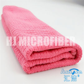 Microfiberの清拭布のピンクの点検80%ポリエステルおよび20%のポリアミドの世帯のクリーニング タオル