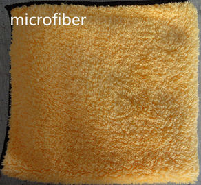 Microfiberのスポーツ タオル40*40cm黄色い300gsmをきれいにする珊瑚の羊毛のステッチ手