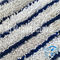 白い混合された青い色の縞のMicrofiberのぬれたモップのパッドの平らな結め換え品はHuijieの製造者を拭きます