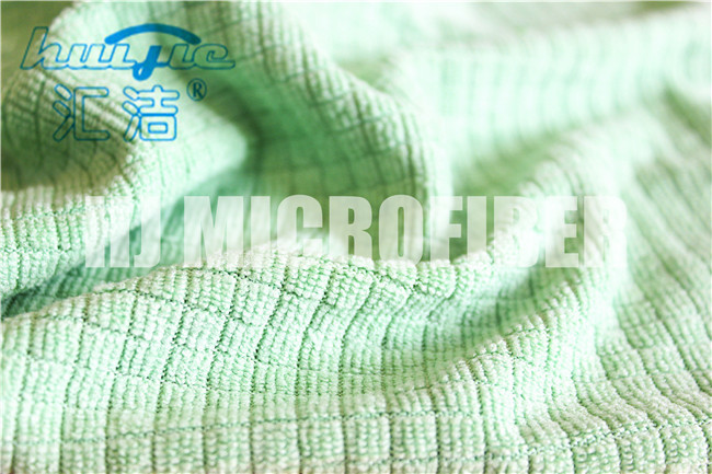 MIcrofiberよこ糸によって編まれる手タオルの家の使用台所縞のクリーニング タオルの極度の柔らかさ
