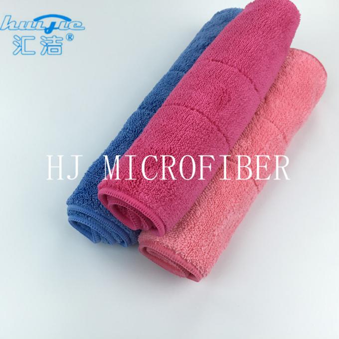 多彩なMicrofiber 80%ポリエステル20%ポリアミドの物質的な生地タオルの家のクリーニングのための珊瑚の羊毛タオル