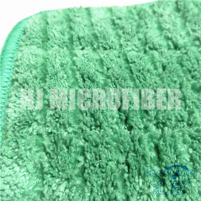 緑色のMicrofiberの緑のナイロン堅いワイヤー家のクリーニングのための平らな結め換え品のモップが付いている珊瑚の羊毛の生地