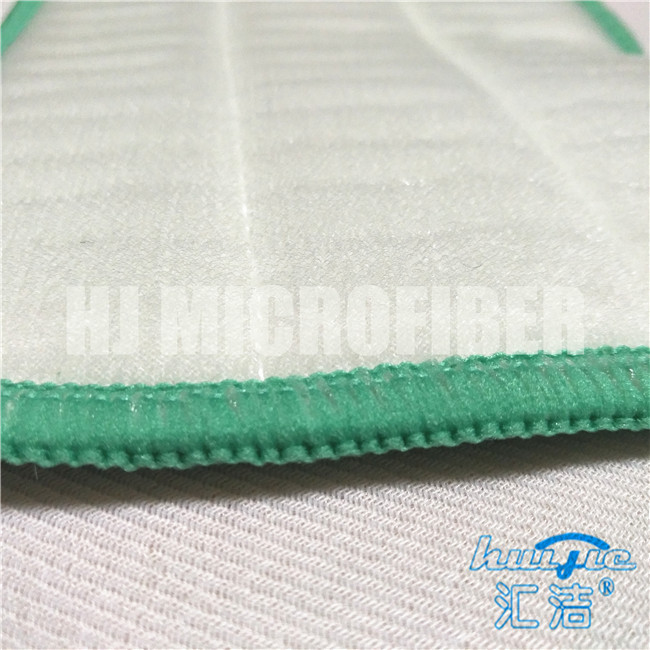 緑色のMicrofiberの緑のナイロン堅いワイヤー家のクリーニングのための平らな結め換え品のモップが付いている珊瑚の羊毛の生地