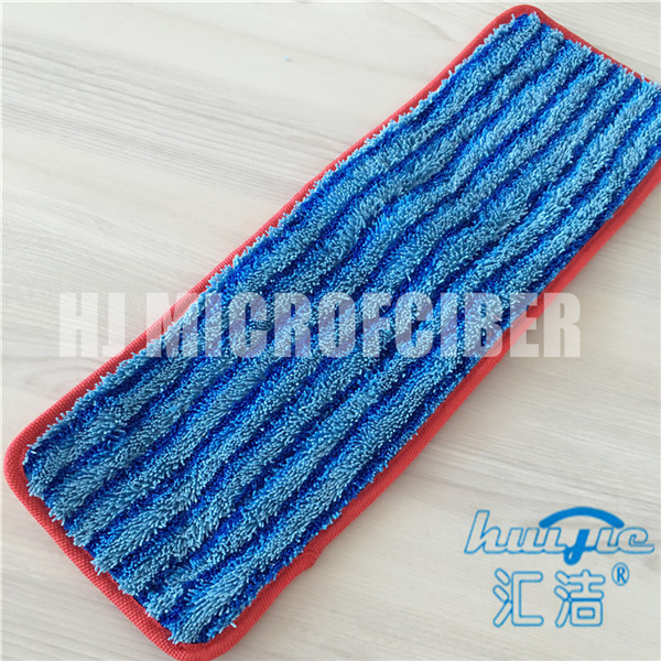 世帯のMicrofiberのぬれたモップのパッドの正方形の青い縞のねじれの堅い絹のぬれた平らなクリーニングのモップのパッド