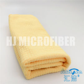 編まれたMicrofiberの清拭布30*40cmの黄色い配管された世帯のクリーニング タオル