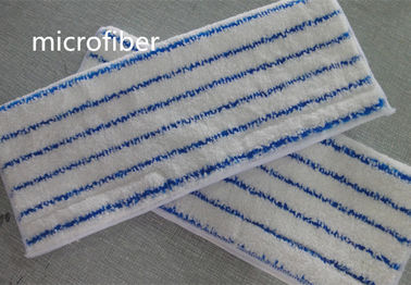 白い縞によって珊瑚の羊毛の自己のadhensive Microfiberの編まれるぬれたモップは30 * 40cmにパッドを入れます