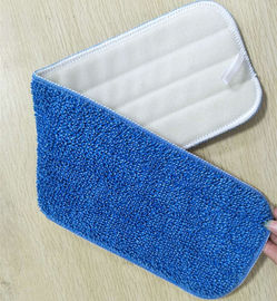青い歪んだMicrofiberのぬれたモップのパッド、5mmは280gsmナイロン自己接着モップのパッドの頭部を海綿で洗います